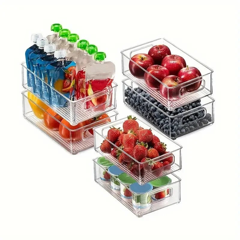 Clear Refrigerator Storage Bins - Keep Food Fresh & Organized