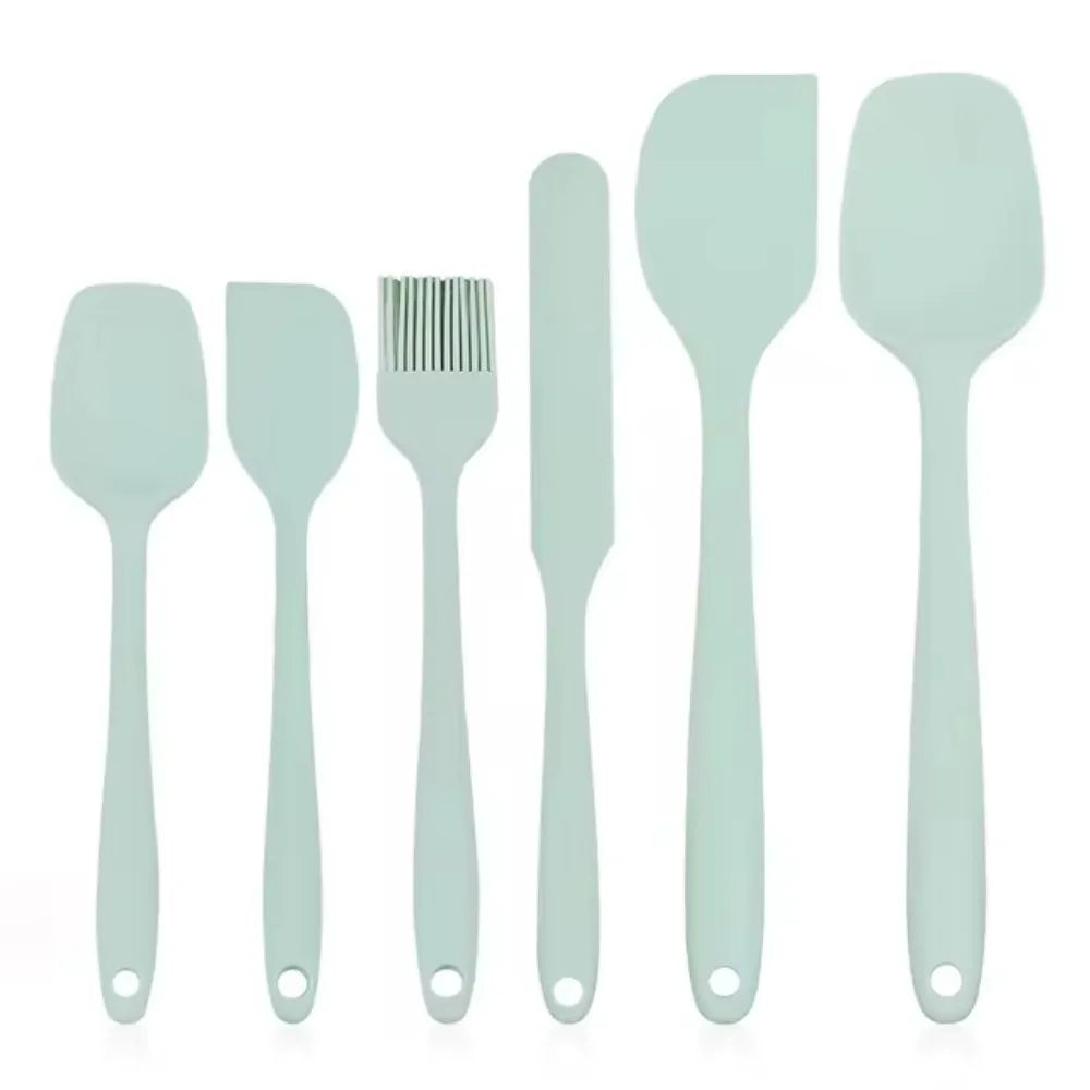 Silicone Spatula Set 6-Piece - Heat Resistant Non-Stick Kitchen Utensils for Cooking & Baking