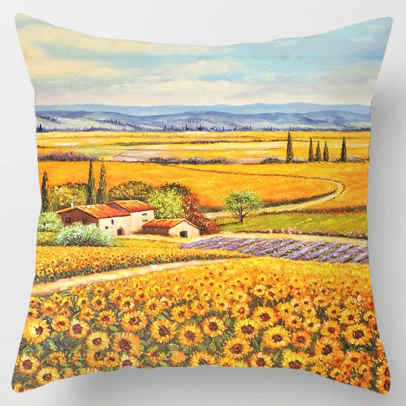 Lavender Pattern Throw Pillow Cover - Decorative Sofa Cushion Case for Living Room & Bedroom