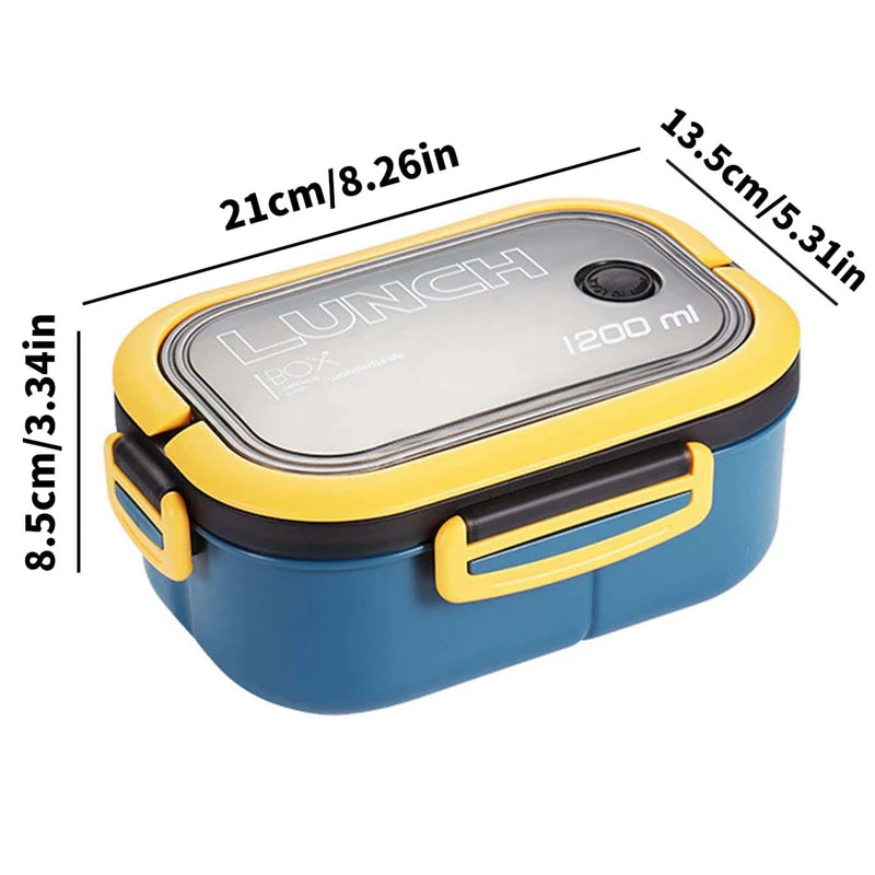 1200ML 2-Layer Bento Lunch Box with Utensils