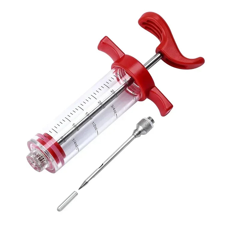 Meat Injector Syringe - BBQ Marinade Injector Kit with 3 Needles for Turkey & Grilling