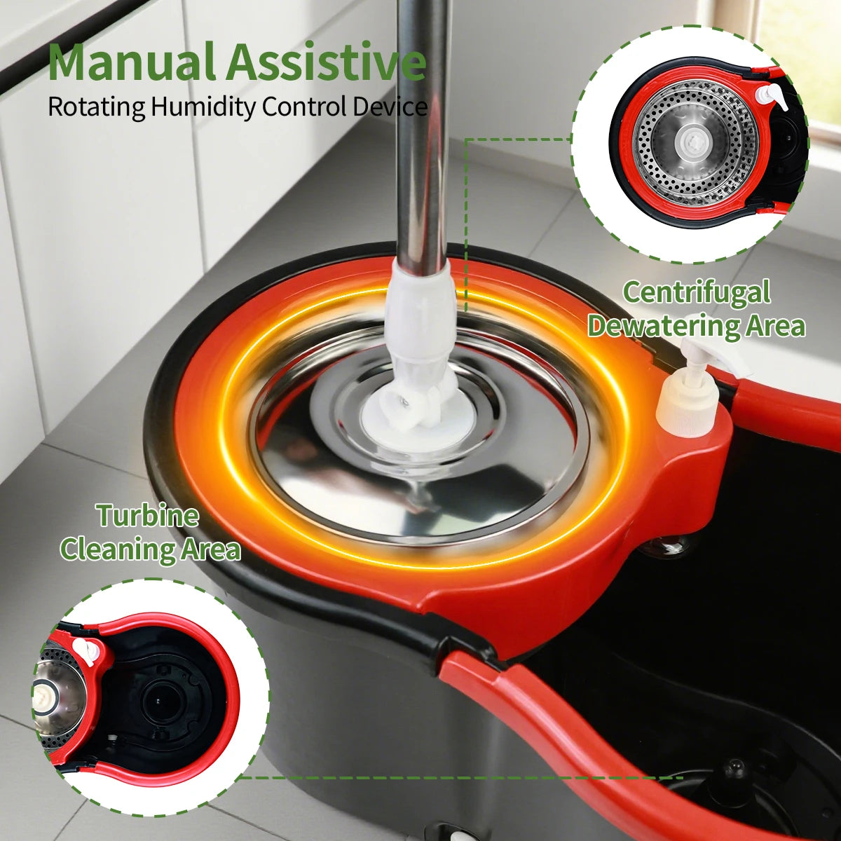 360° Self-Cleaning Spin Mop Bucket Set