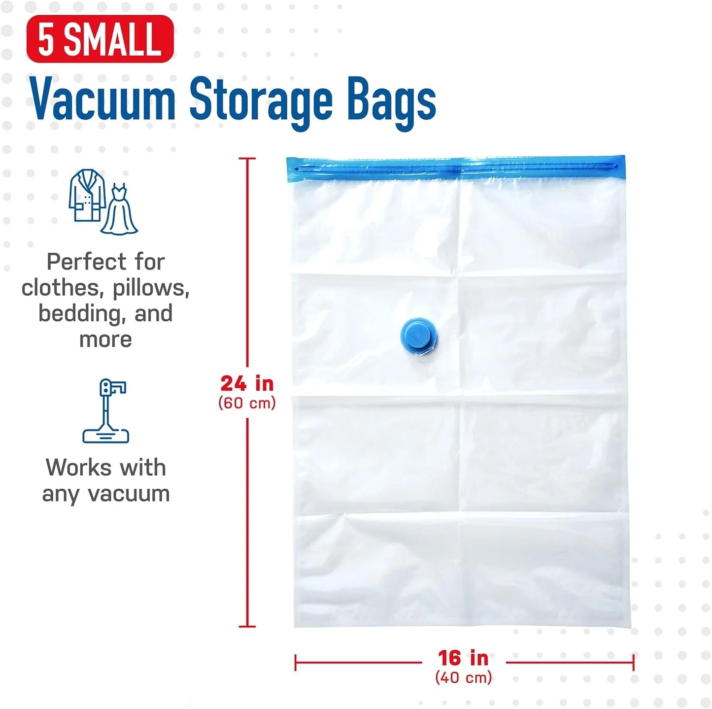 Vacuum Storage Bags with Electric Pump - Increase Storage Space by 80%