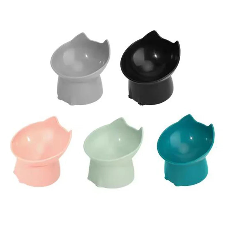 Elevated Cat-Shaped Pet Feeding Bowl – Raised Food & Water Dish for Cats