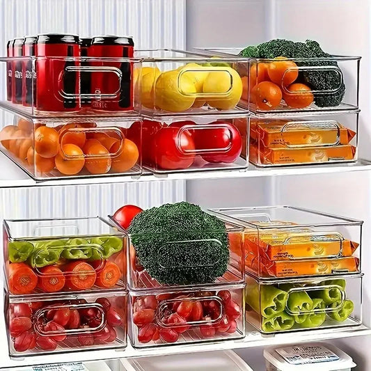 Clear Refrigerator Storage Bins - Keep Food Fresh & Organized