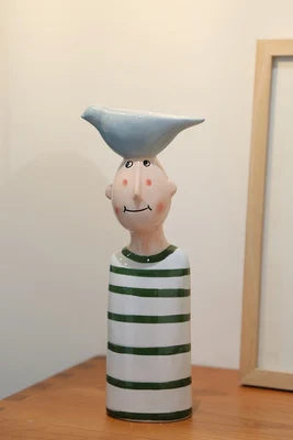 Ceramic Vase - Modern Desktop Art Sculpture for Flower Arrangements & Home Decor