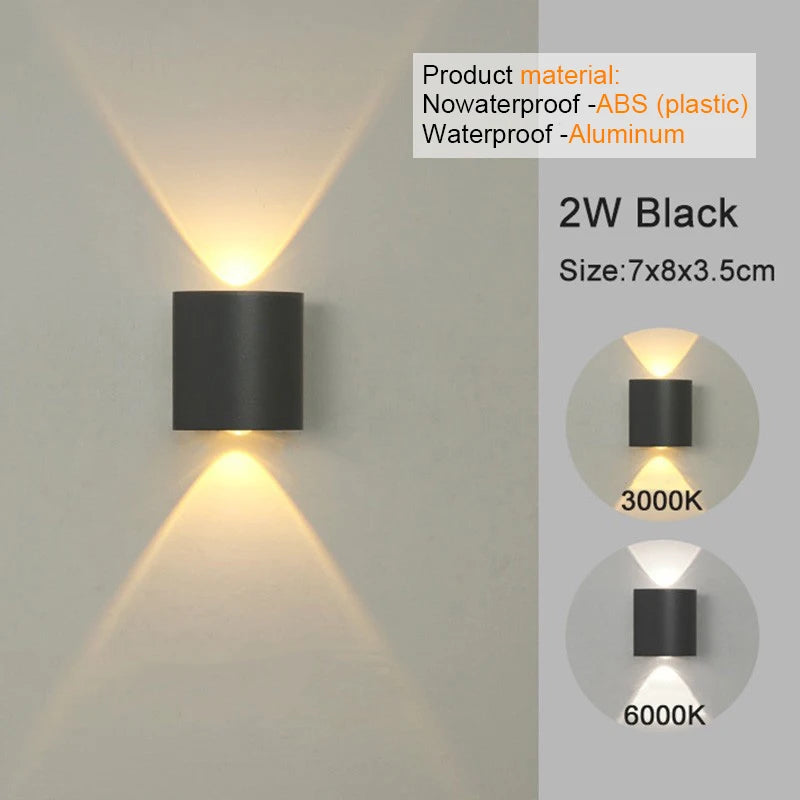Modern LED Wall Sconces - Up Down Indoor/Outdoor Wall Mount Lights for Living Room & Hallway