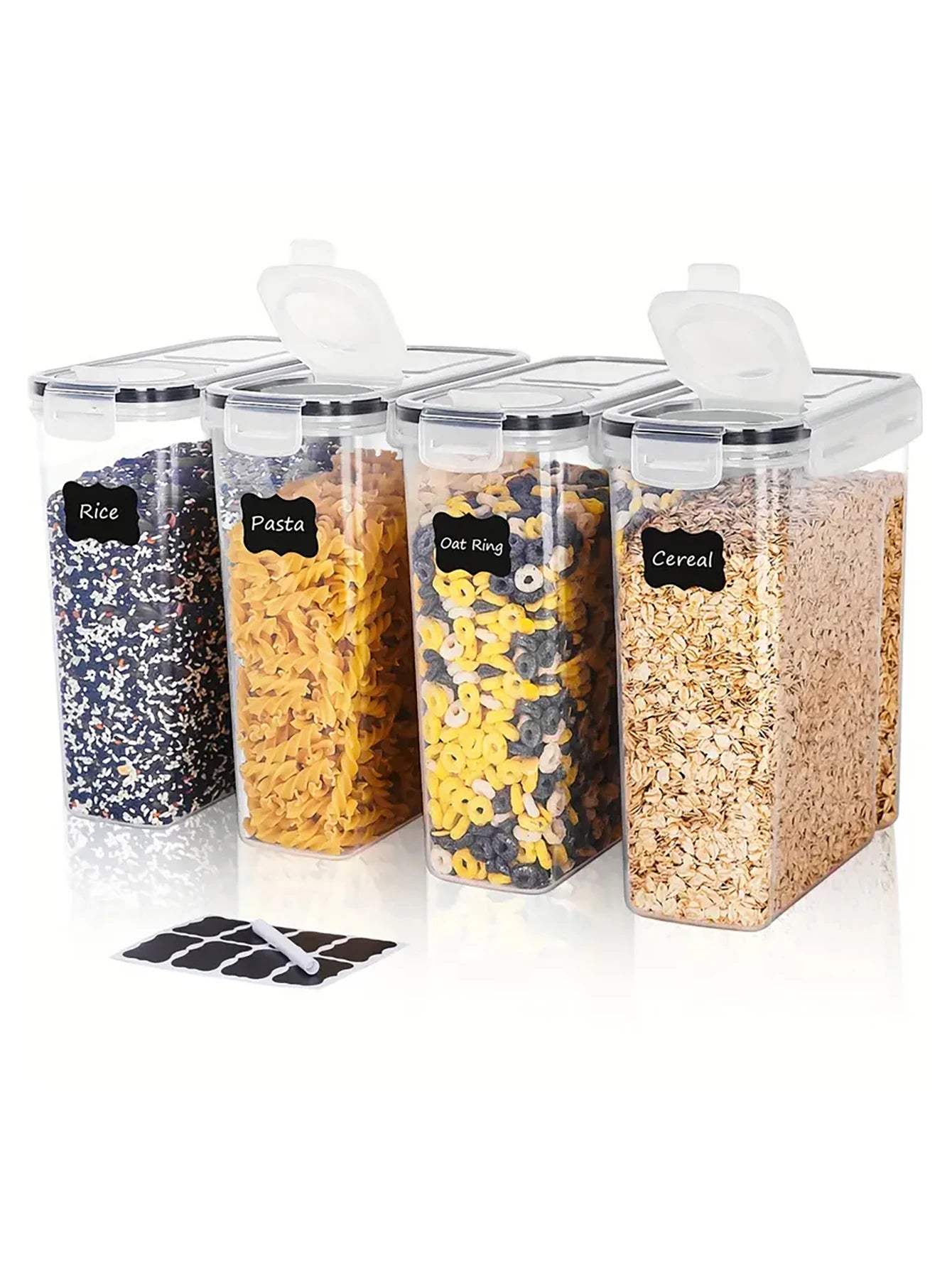 4-Piece Airtight Food Storage Container Set with Lids – Kitchen Pantry Organization Canisters