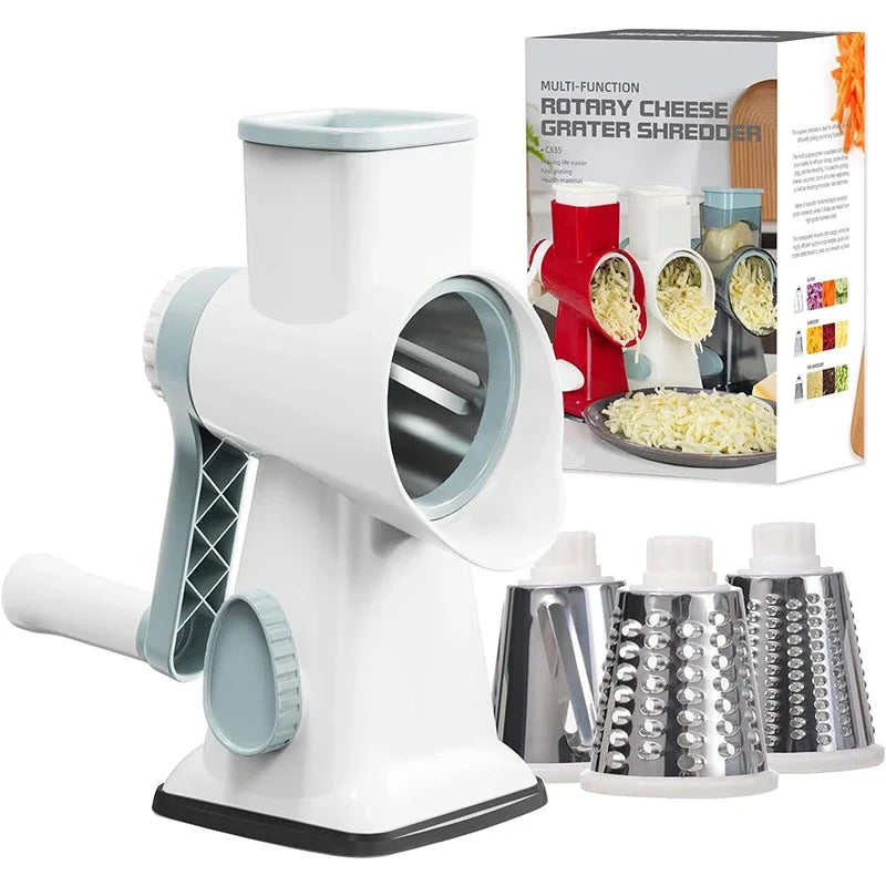 3-in-1 Rotary Grater & Slicer with Container