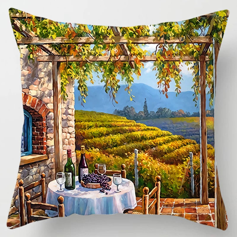 Lavender Pattern Throw Pillow Cover - Decorative Sofa Cushion Case for Living Room & Bedroom