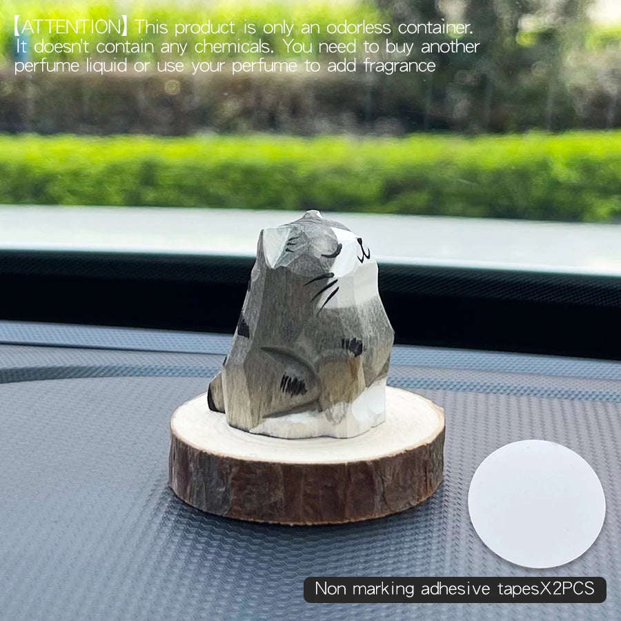 DIY Wooden Aroma Diffuser - Cute Cat & Dog Car Ornaments for Dashboard & Home Decor