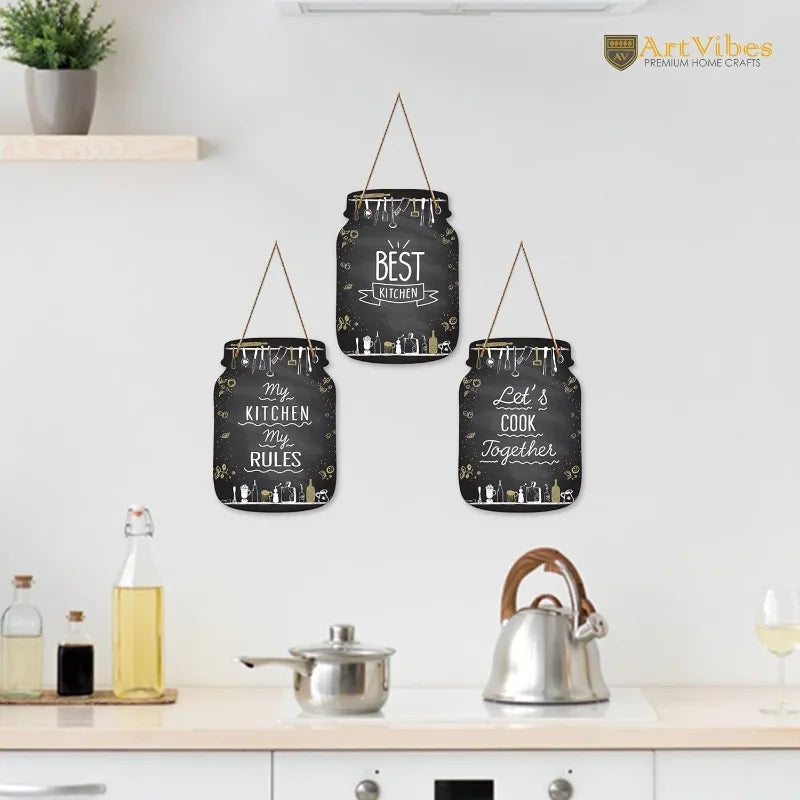 Rustic Kitchen Wall Sign - Wooden Inspirational Quote Decor