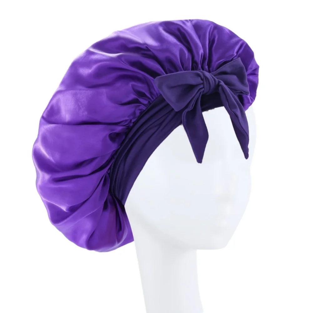 Satin Sleep Bonnet - Silk Hair Cap for Curly & Natural Hair