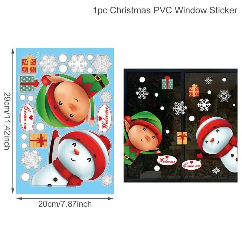 Christmas Window Stickers - Festive Holiday Decals for Home & Kids Room