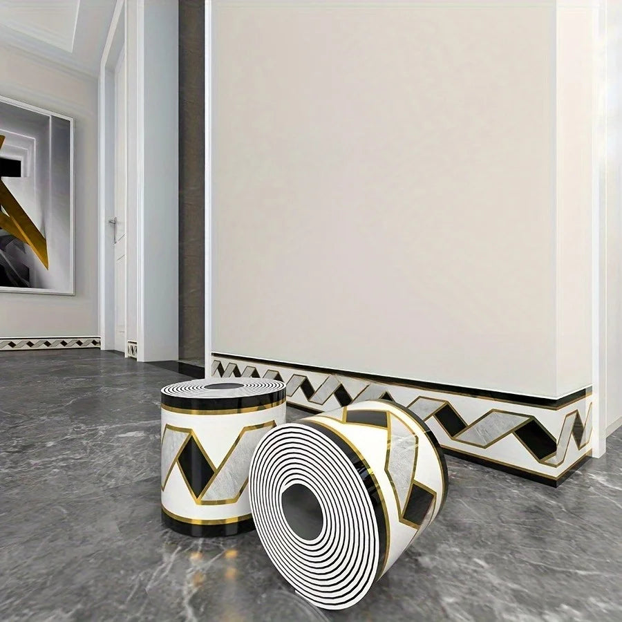 Self-Adhesive Skirting Board Stickers - Waterproof Wall Border Trim (10-Pack)