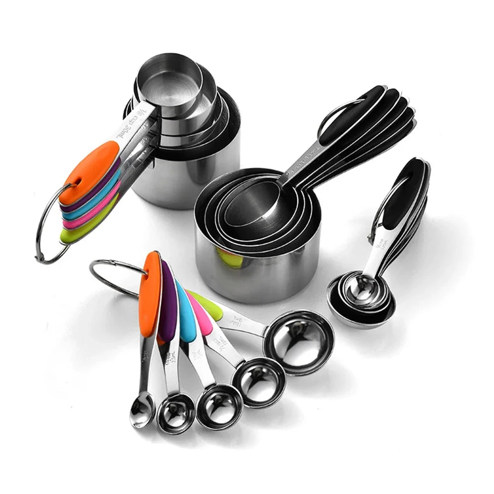 Stainless Steel Measuring Cups & Spoons Set - 10 Piece
