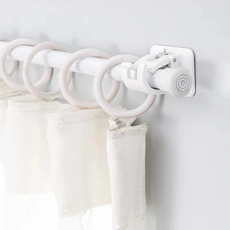 Adjustable Curtain Rod Clips - Self-Adhesive Nail-Free Wall Brackets