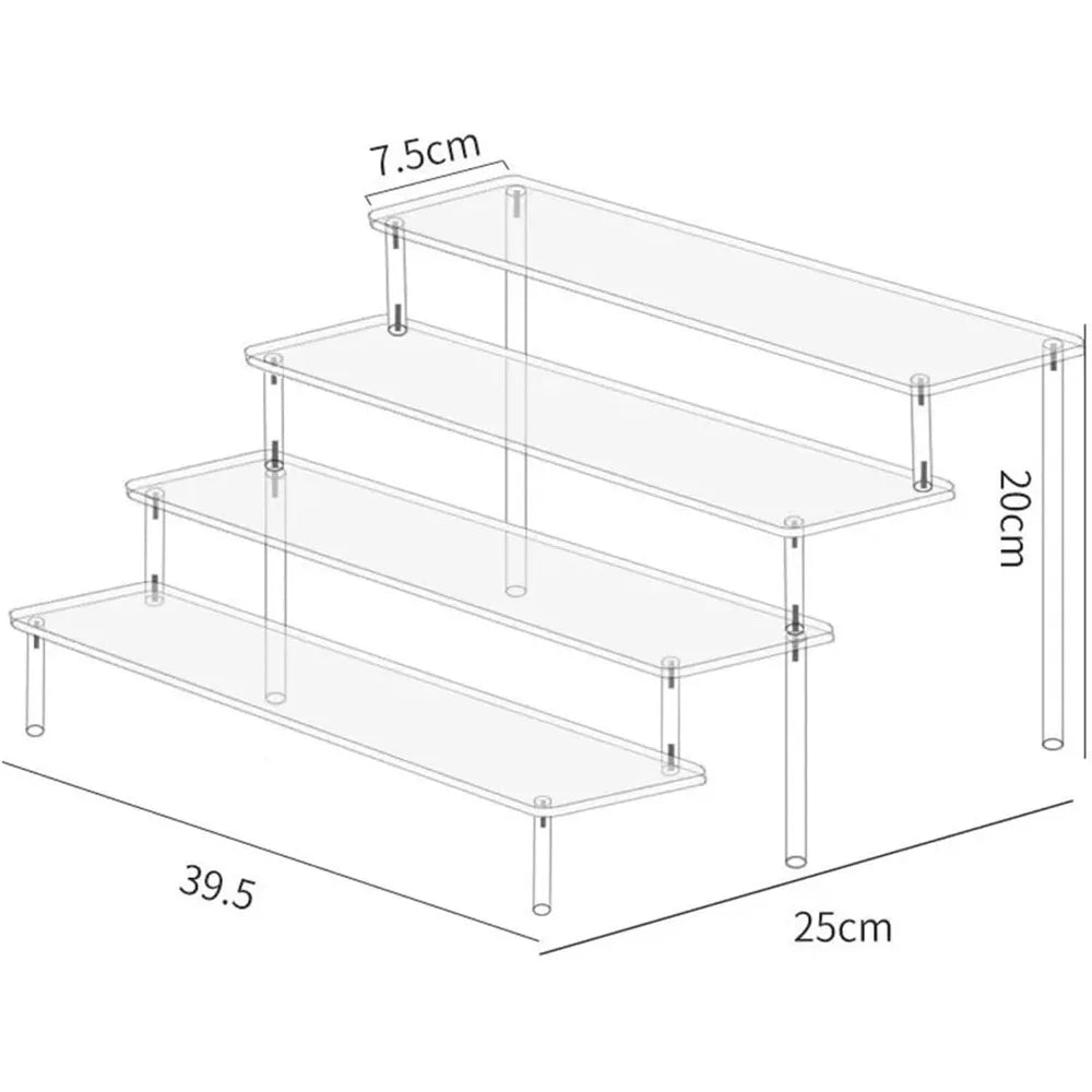 Acrylic Tiered Display Organizer – Clear Multi-Level Storage Stand