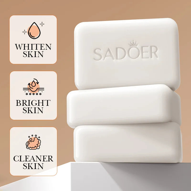 SADOER Niacinamide Arbutin Brightening Facial Soap - Handmade Deep Cleansing Bar for Face & Body