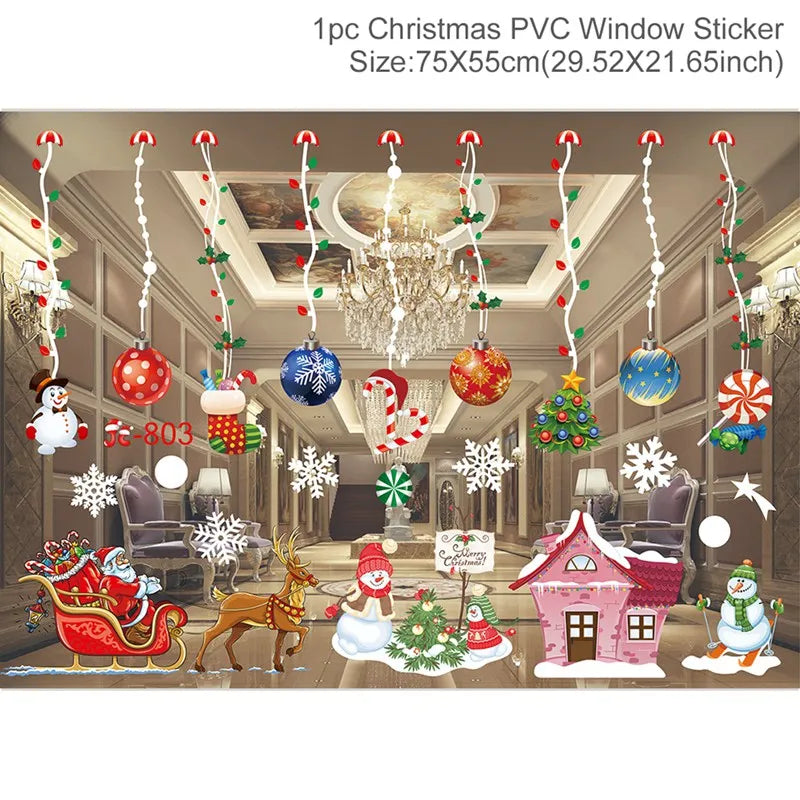 Christmas Window Stickers - Festive Holiday Decals for Home & Kids Room