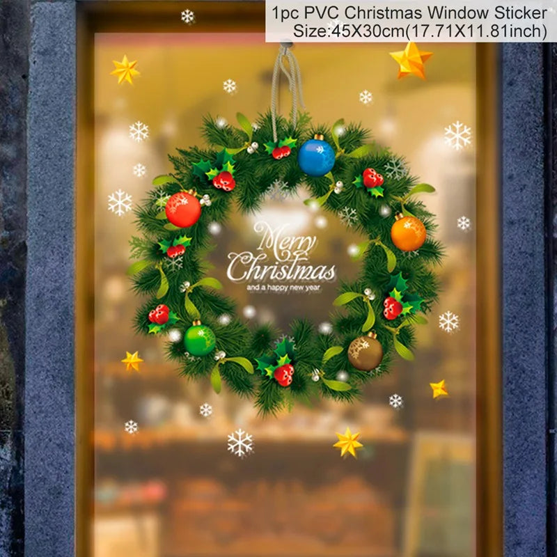 Christmas Window Stickers - Festive Holiday Decals for Home & Kids Room