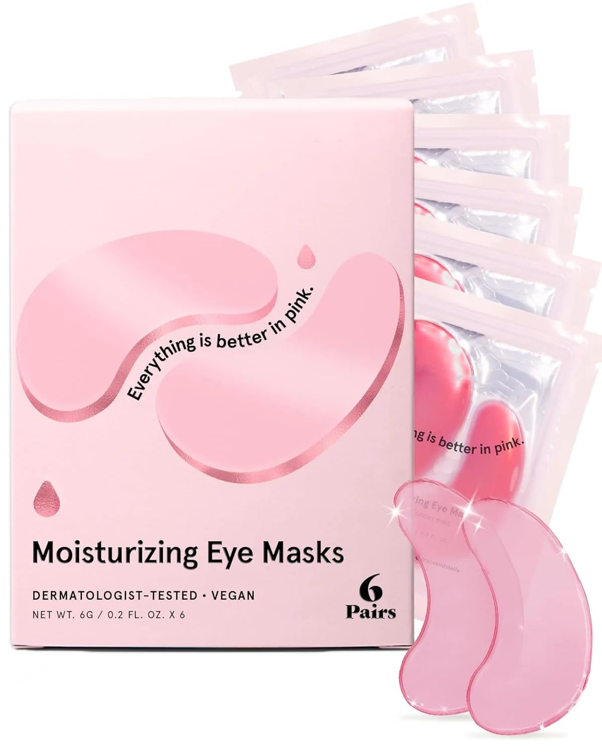 6 Pairs Gold Collagen Crystal Eye Patches - Anti-Aging Under Eye Masks for Dark Circles & Puffiness