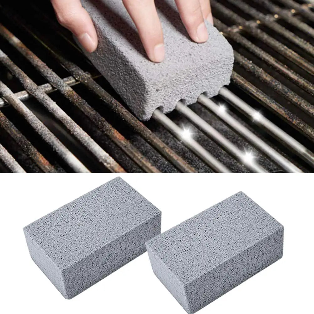 BBQ Grill Cleaning Brush Brick - Pumice Stone Block for Barbecue Rack & Outdoor Kitchen