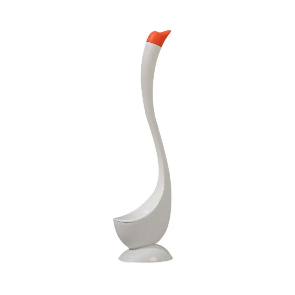Swan-Shaped Toilet Brush & Plunger Set - Elegant Long Handle Bathroom Cleaning Tool