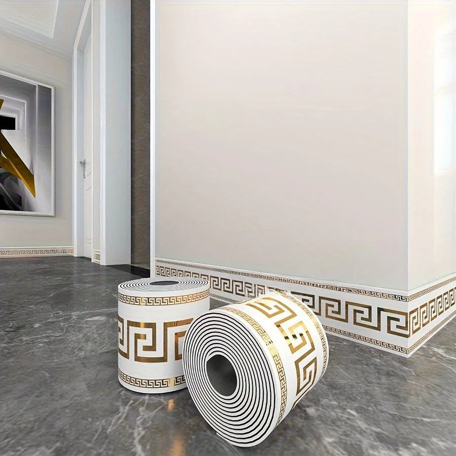 Self-Adhesive Skirting Board Stickers - Waterproof Wall Border Trim (10-Pack)