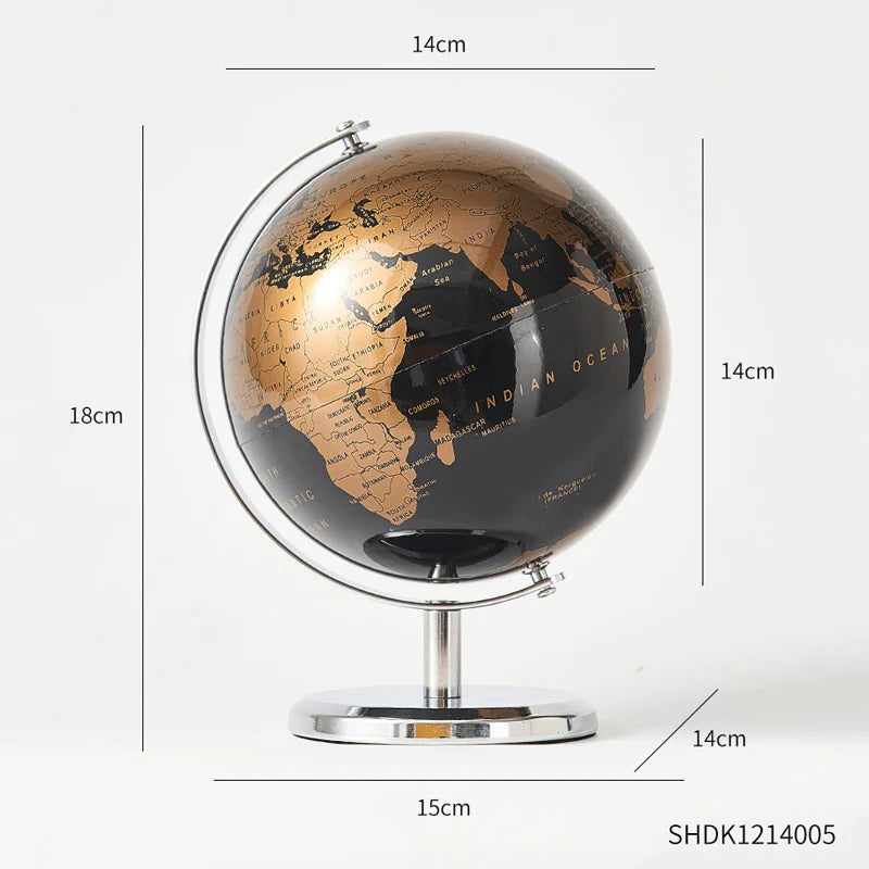 Retro World Globe - Educational Desk Décor for Kids Learning & Geography Study