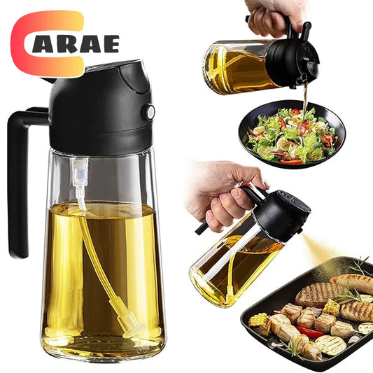 2-in-1 Oil Spray Bottle 500ml - Healthy Cooking Made Easy