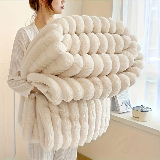 Striped Fleece Throw Blanket — Soft, Warm & Anti-Pilling in 3 Sizes & 7 Colors