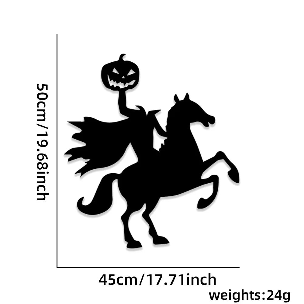 Halloween Window Clings & Door Stickers - Spooky Skeleton, Pumpkin & Witch Decor Set