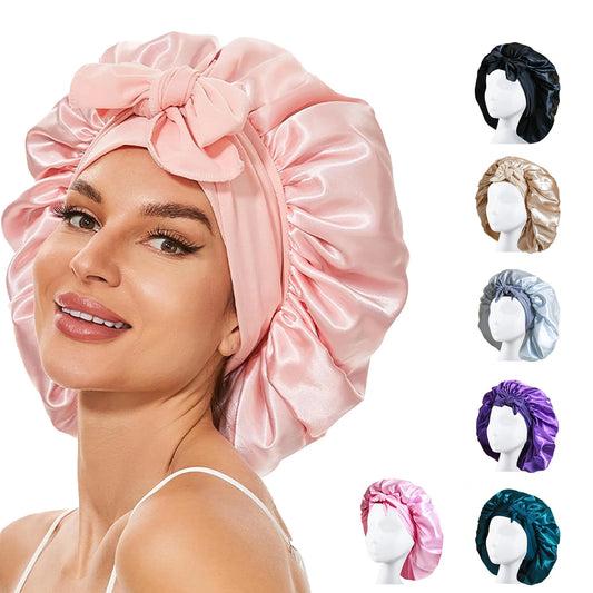 Satin Sleep Bonnet - Silk Hair Cap for Curly & Natural Hair