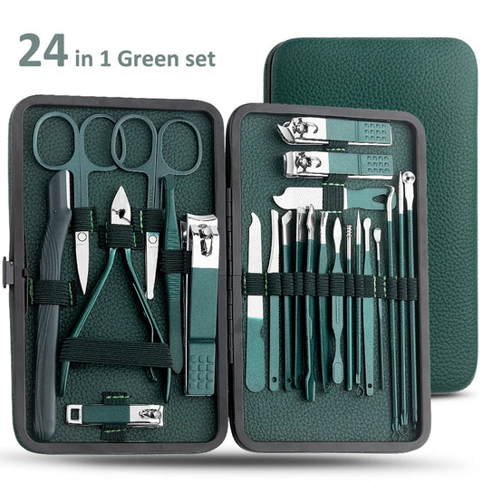 Stainless Steel Nail Clipper Set - Professional Manicure & Pedicure Tool Kit (7/13/24 Pieces)