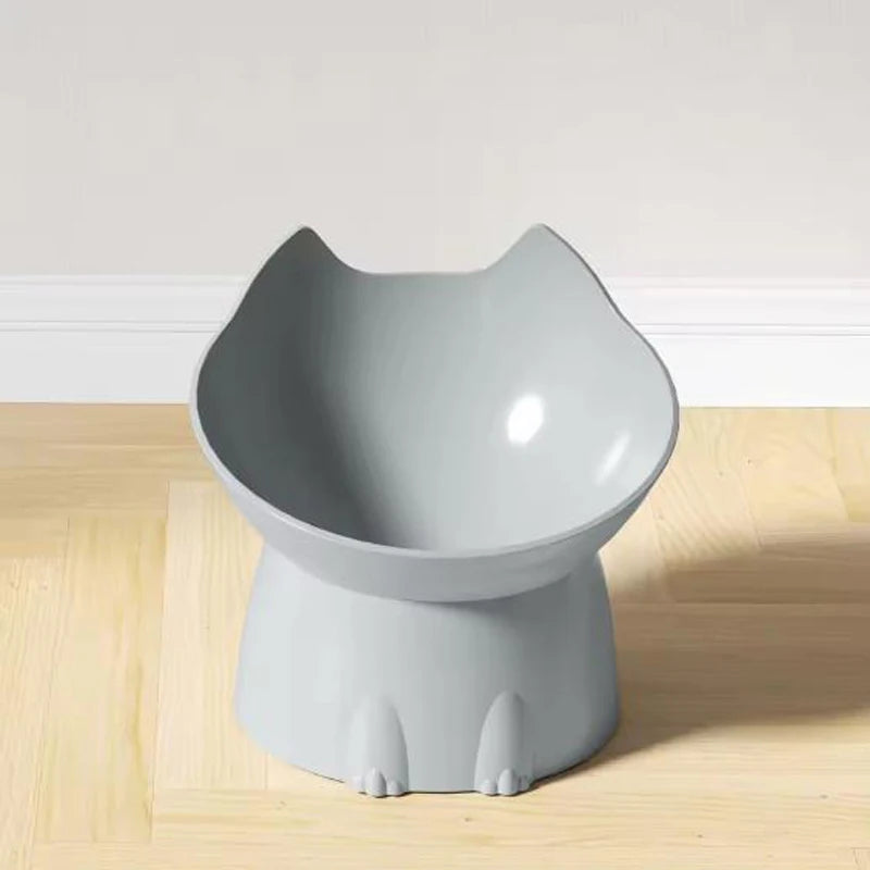 Elevated Cat-Shaped Pet Feeding Bowl – Raised Food & Water Dish for Cats