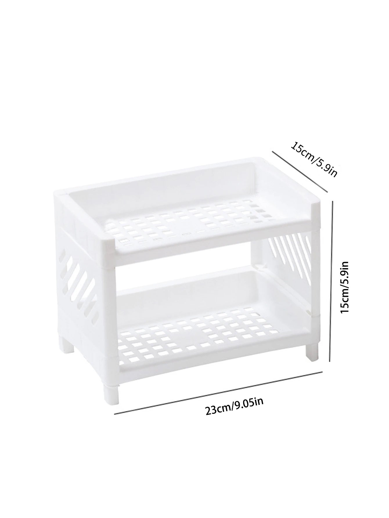 Desktop Storage Organizer - 2-Layer White Rack for Desk, Office, Cosmetics & Stationery