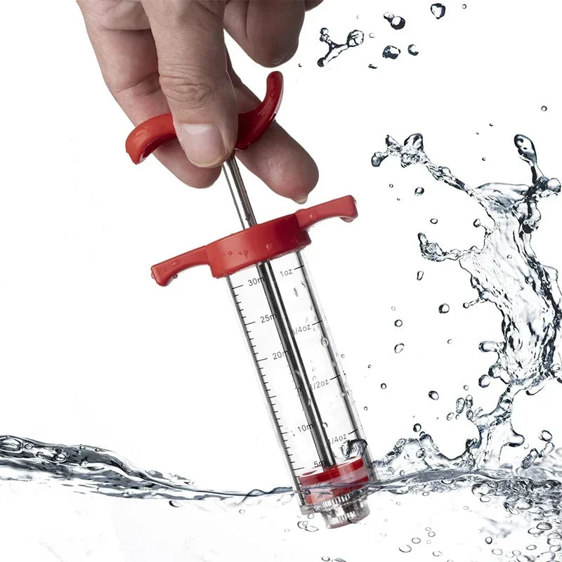 Meat Injector Syringe - BBQ Marinade Injector Kit with 3 Needles for Turkey & Grilling