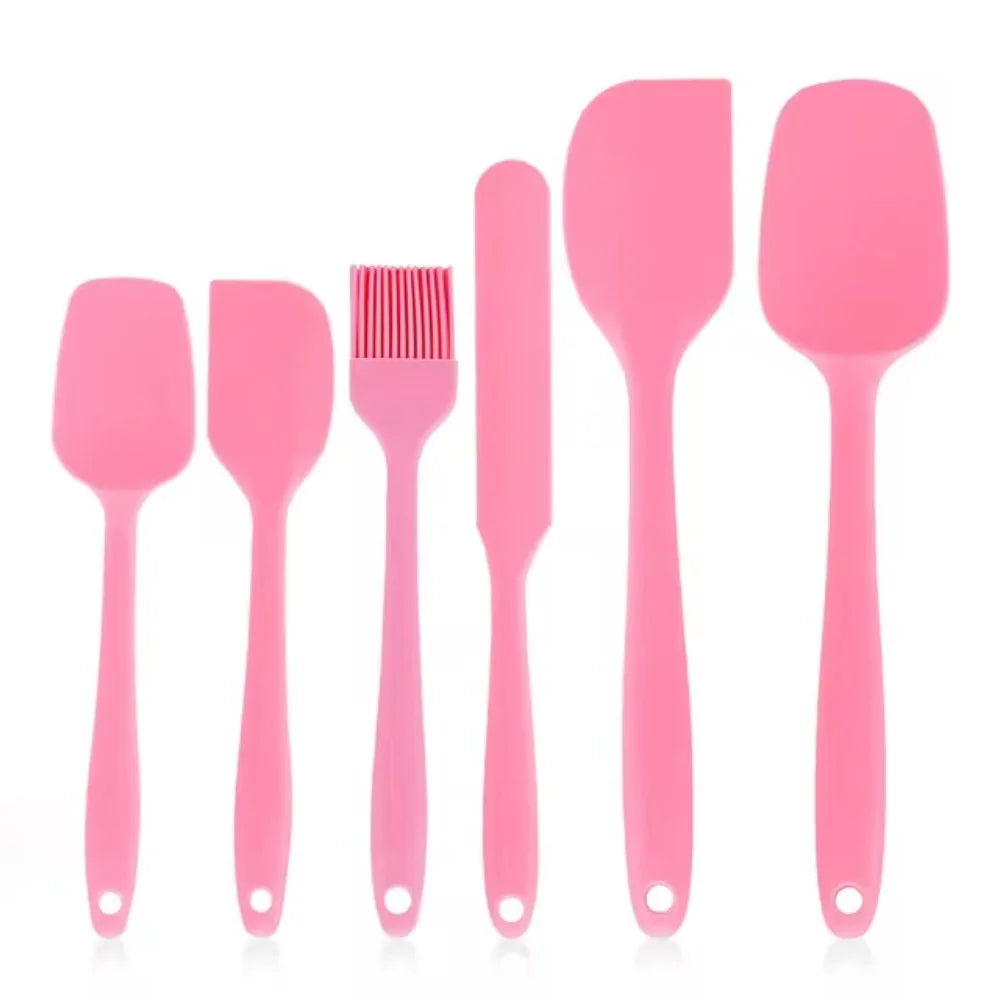 Silicone Spatula Set 6-Piece - Heat Resistant Non-Stick Kitchen Utensils for Cooking & Baking