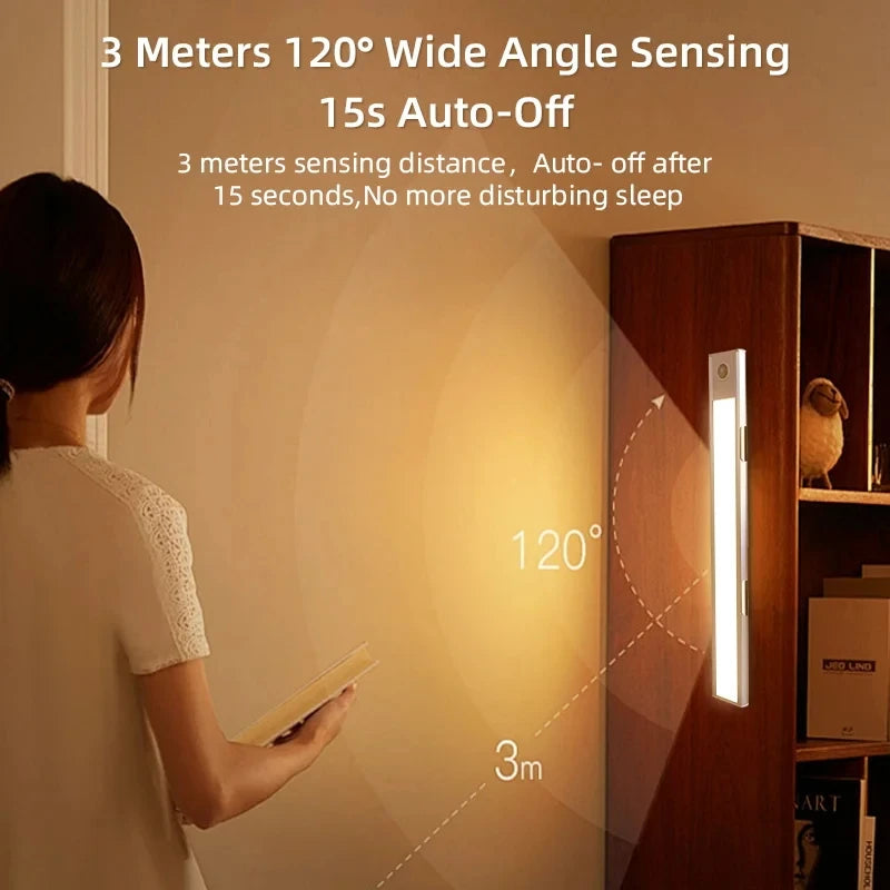 Rechargeable LED Motion Sensor Cabinet Lights - Dimmable Under Cabinet Lighting (20-60cm)