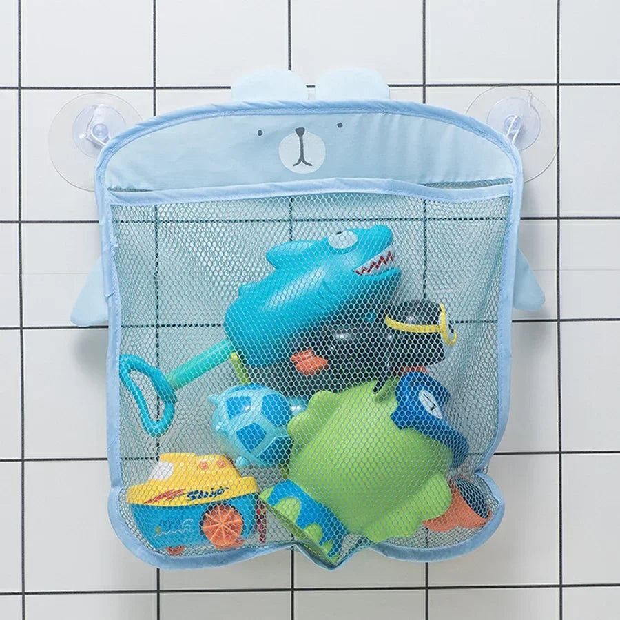 Kids Bath Toy Storage Bag — Waterproof Mesh Hanging Organizer with Cute Animal Prints