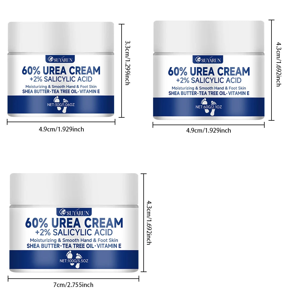 60% Urea Foot Cream - Intensive Treatment for Cracked Heels, Dry Feet & Calluses (100g)