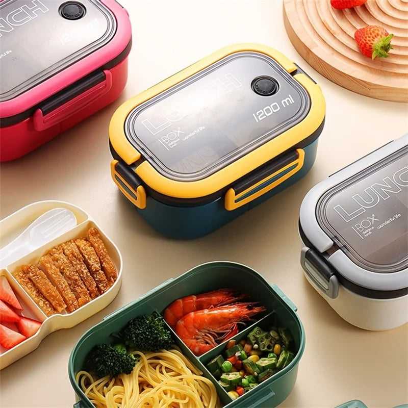 1200ML 2-Layer Bento Lunch Box with Utensils