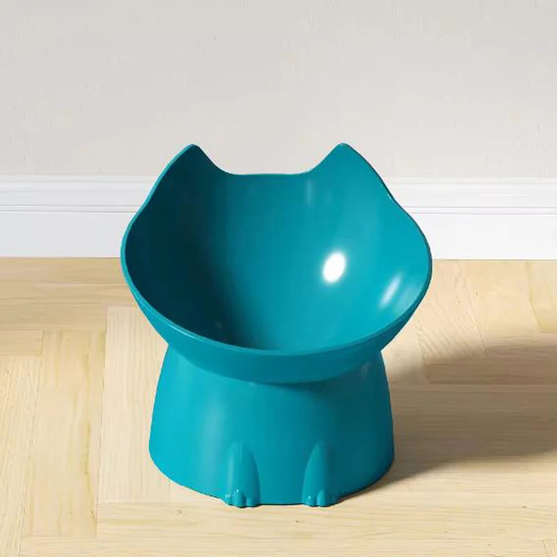 Elevated Cat-Shaped Pet Feeding Bowl – Raised Food & Water Dish for Cats
