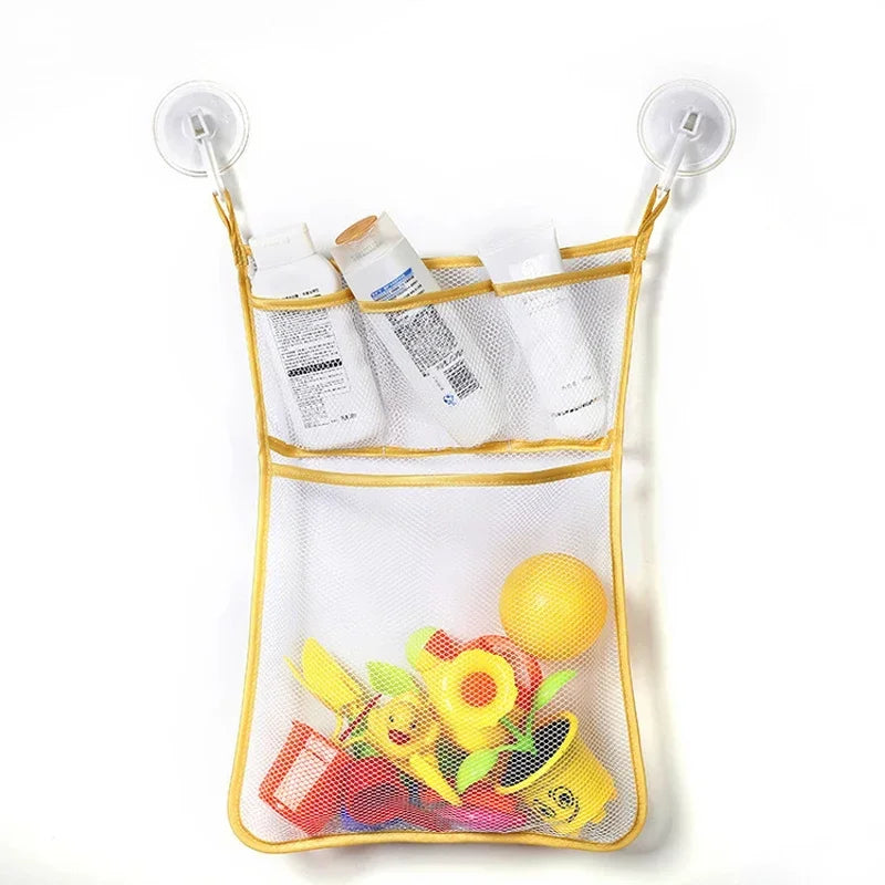 Kids Bath Toy Storage Bag — Waterproof Mesh Hanging Organizer with Cute Animal Prints