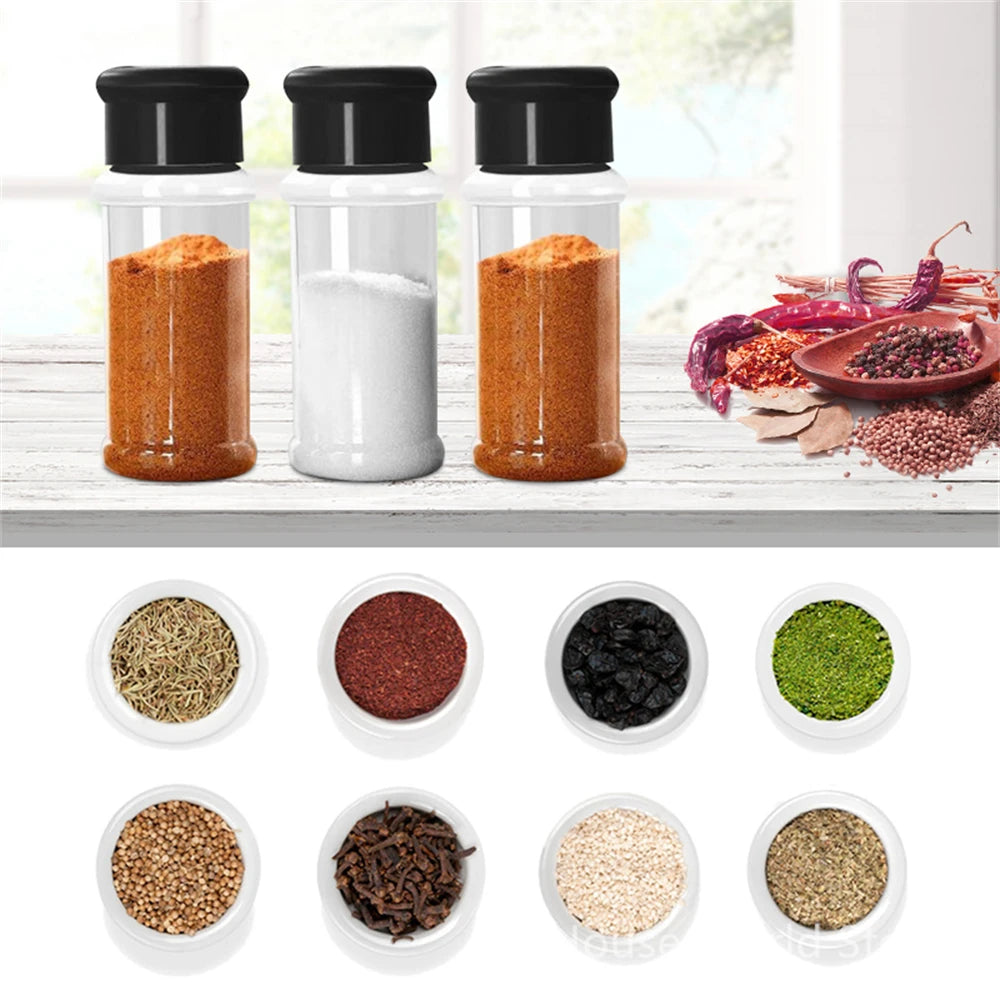 Clear Plastic Spice Jar Set with Rack — 5, 10, 15 & 20 Piece Seasoning Organizer for Kitchen & BBQ