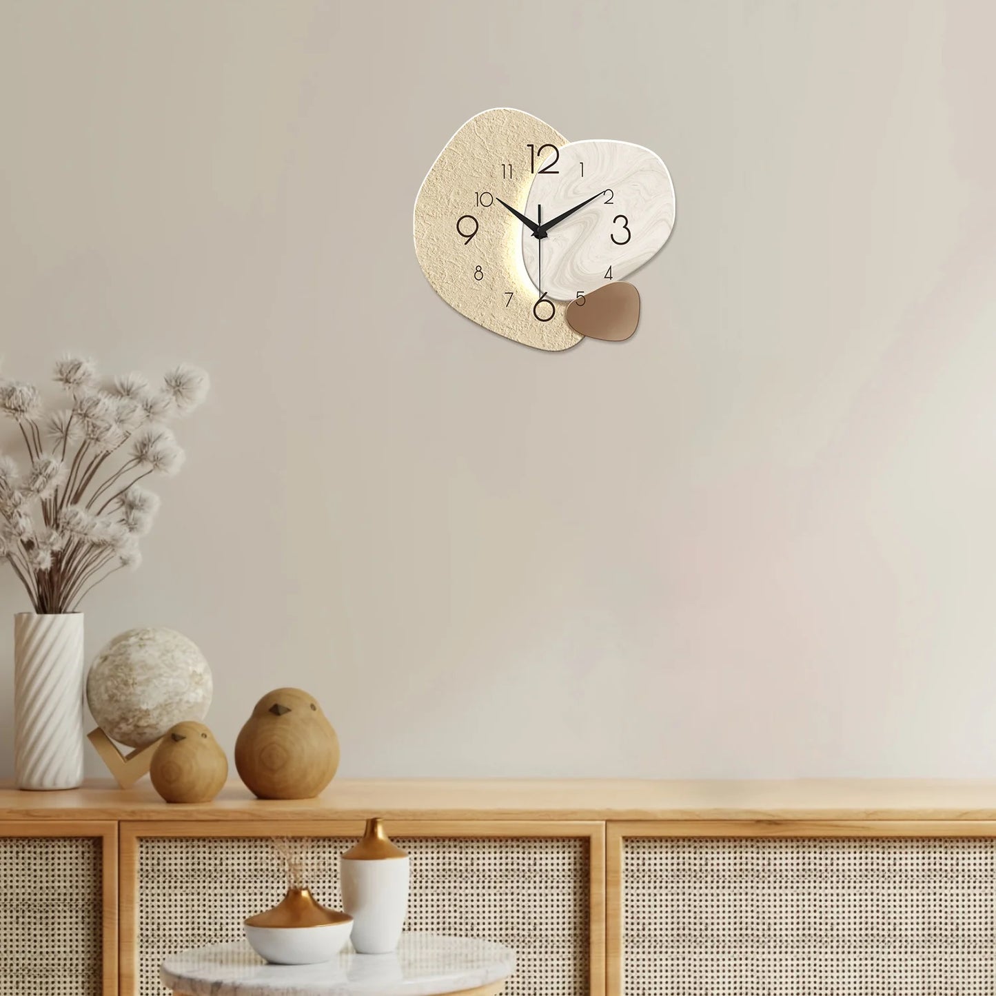 Modern Silent Wall Clock - Geometric Design for Living Room & Bedroom