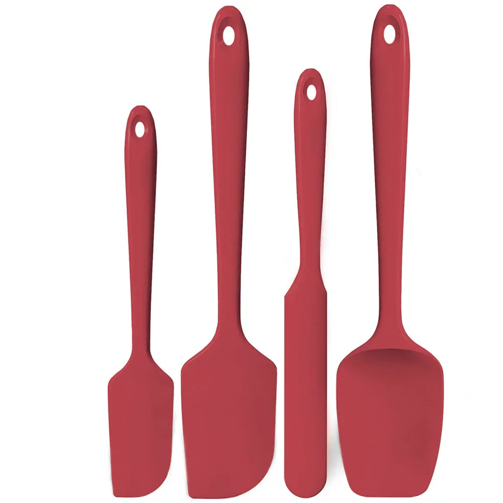 Silicone Spatula Set 4-Piece - Heat Resistant Kitchen Utensils with Non-Slip Handles