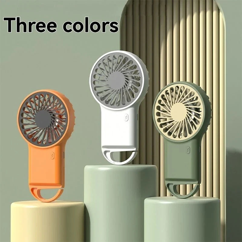 3-in-1 Foldable Mini Fan - Handheld, Desktop & Hook Mount with USB Charging