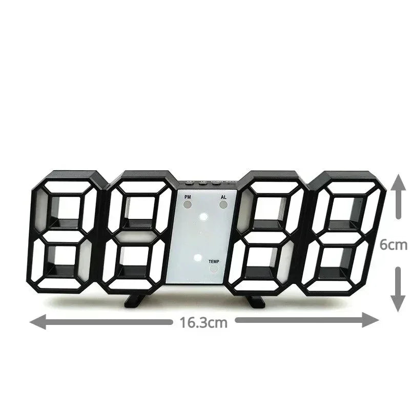 Digital LED Wall Clock - Modern Electronic Display with Alarm for Home & Office